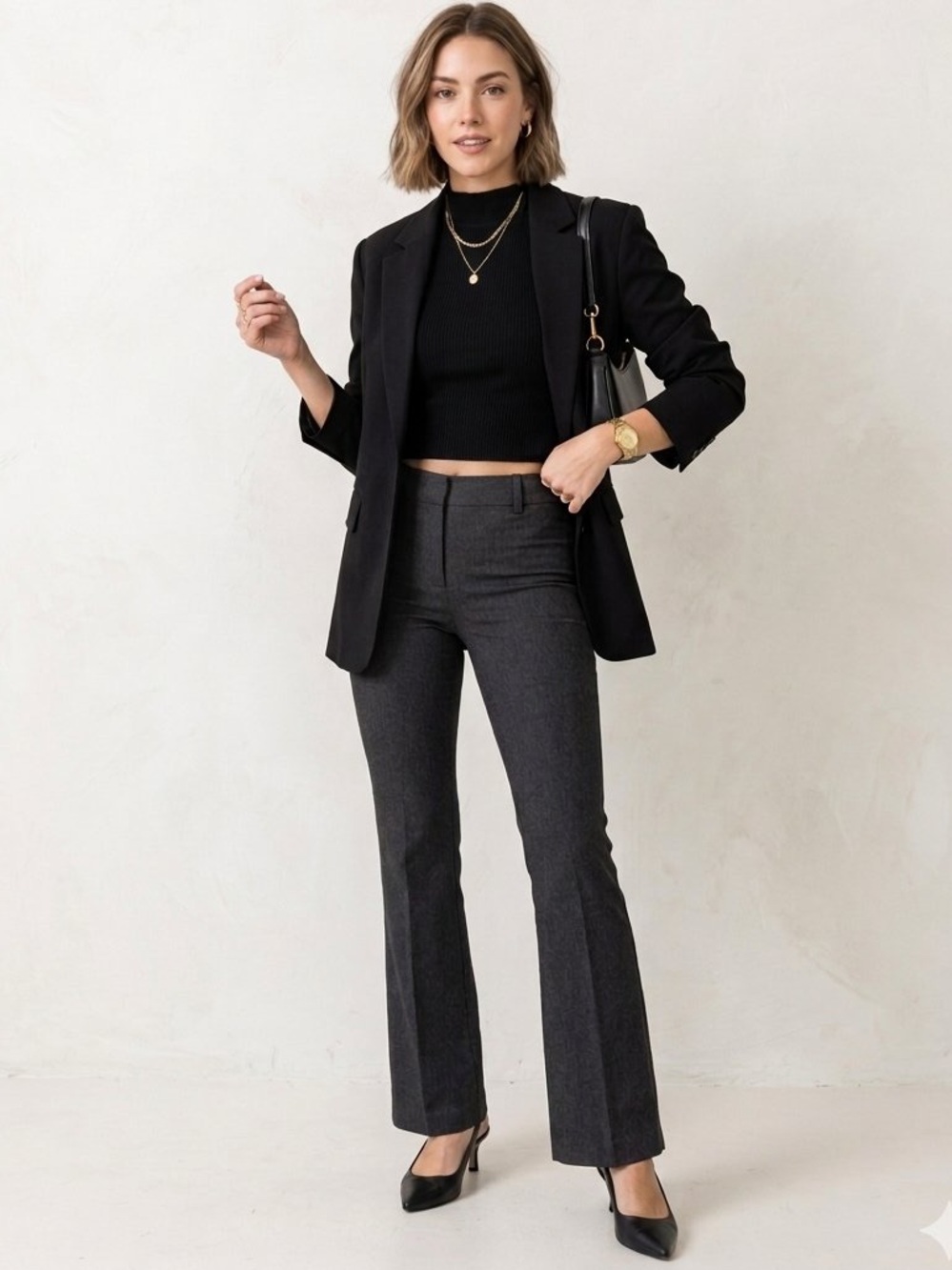 Old Navy High-Rise Pixie Flare Gray Trousers 6
